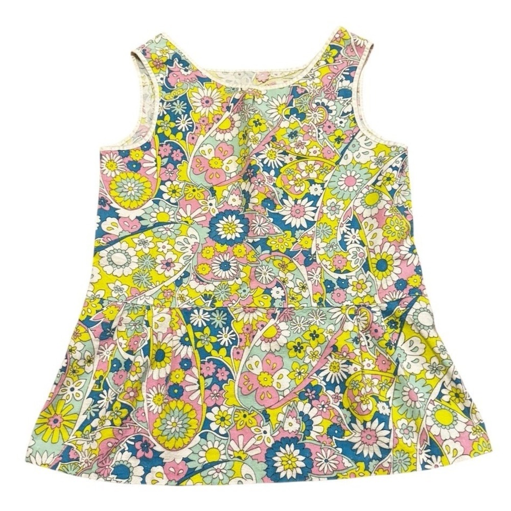 Floral Paisley Sleeveless A-Line Top Retro Style XS Small No Tag‎